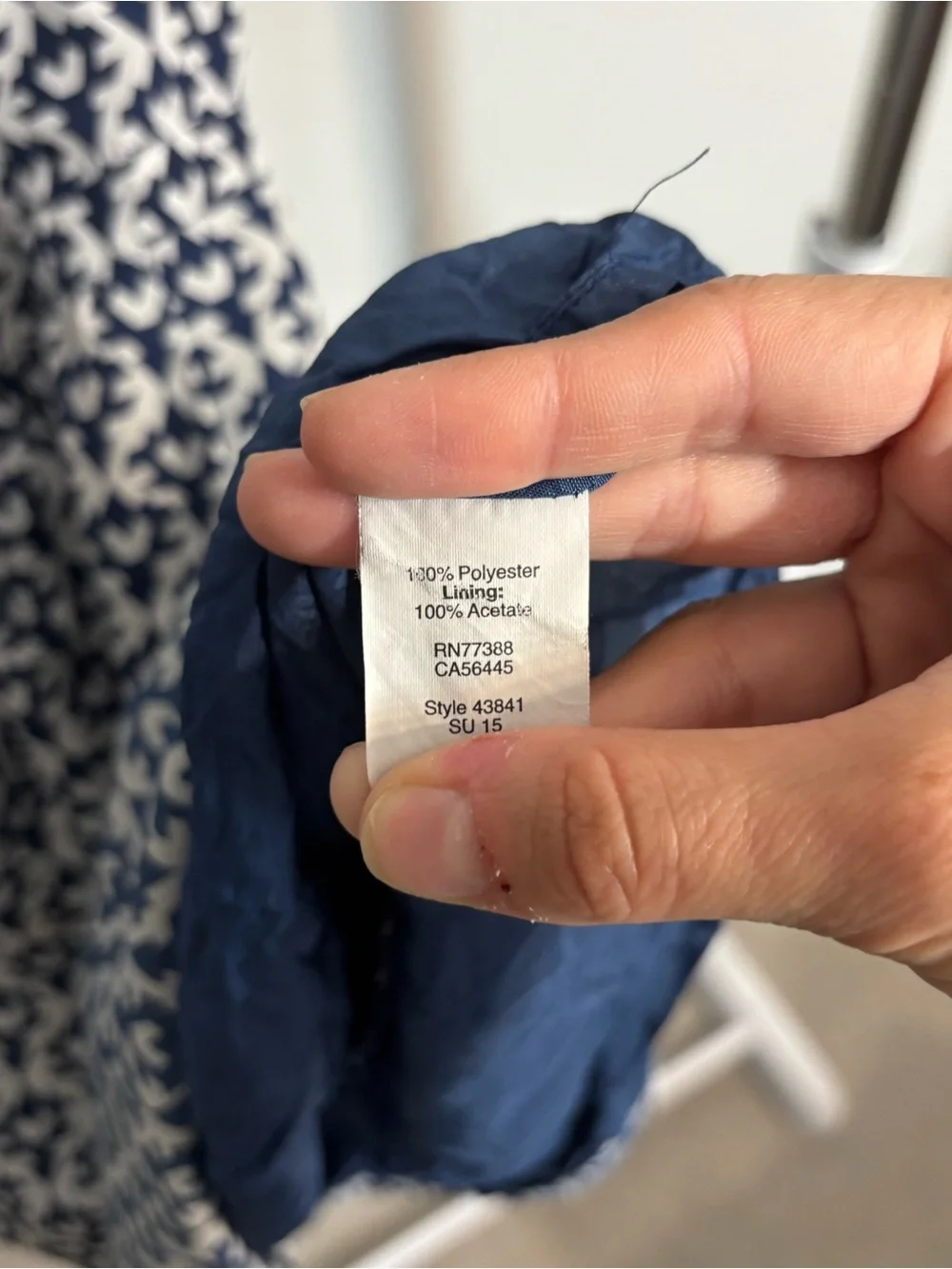 J. Crew Navy and White Printed Seaside Spaghetti-Strap Dress with Pockets